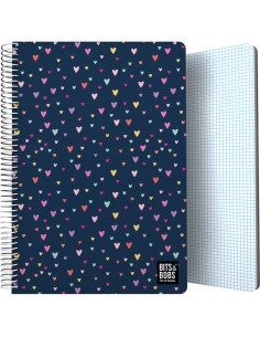 CUADERNO PP Fº 80H 90G C4MM BampB HEARTS 294x21x16cm